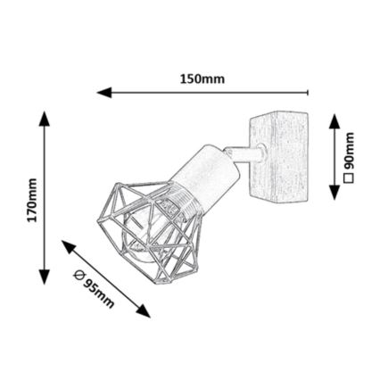 Rabalux - Foco de pared 1xE14/40W/230V roble