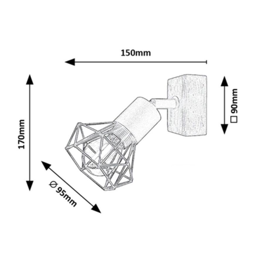 Rabalux - Foco de pared 1xE14/40W/230V roble