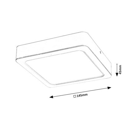 Rabalux - Plafón LED LED/12W/230V 14,5x14,5 cm