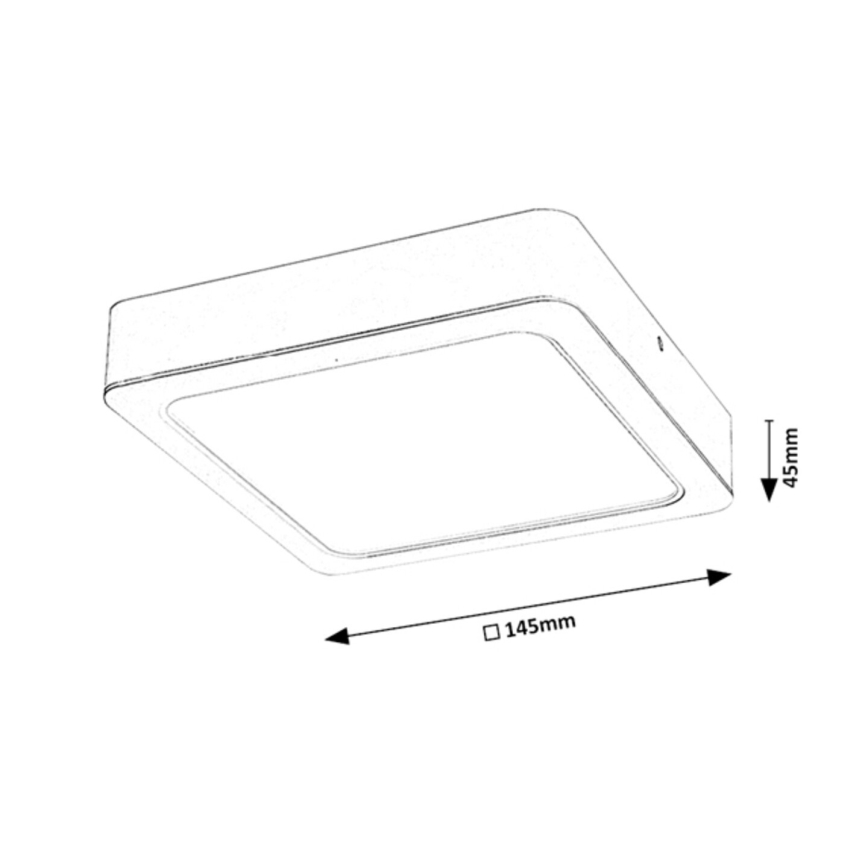 Rabalux - Plafón LED LED/12W/230V 14,5x14,5 cm