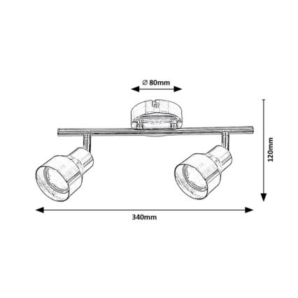 Rabalux - Foco 2xGU10/50W/230V