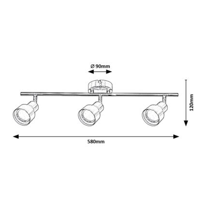 Rabalux - Foco 3xGU10/50W/230V