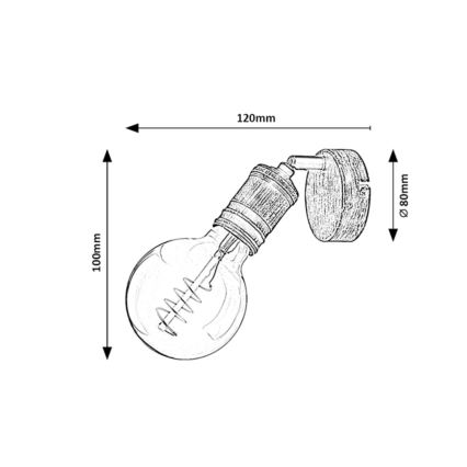 Rabalux - Foco de pared 1xE27/25W/230V