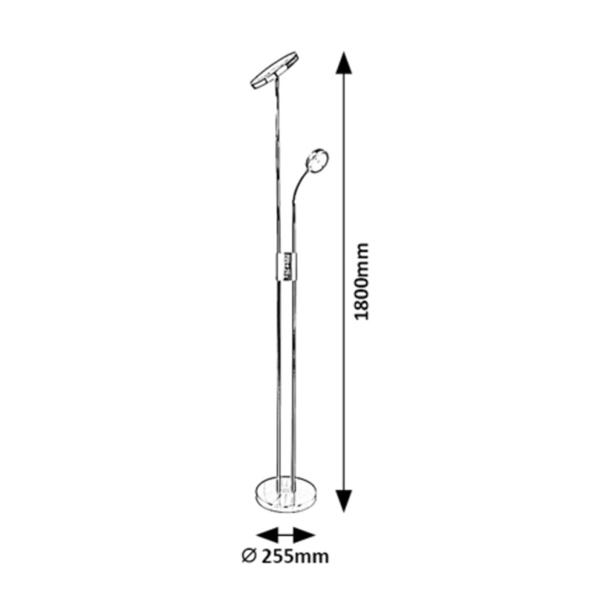 Rabalux - Lámpara de pie LED regulable LED/18,5W/230V + LED/4,5W cromo mate