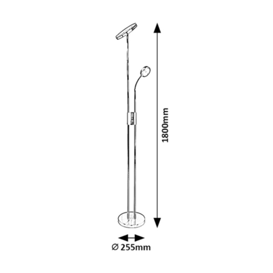 Rabalux - LED Lámpara de pie regulable LED/18,5W/230V + LED/4,5W negro