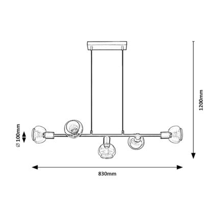 Rabalux - Lámpara colgante 5xE14/40W/230V