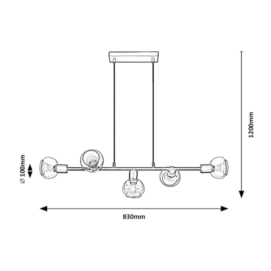 Rabalux - Lámpara colgante 5xE14/40W/230V