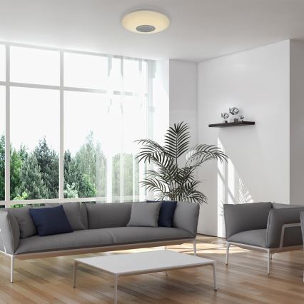 Rabalux - Lámpara de techo LED RGB regulable con altavoz LED/24W/230V Wi‑Fi Tuya + mando a distancia Ø 40 cm