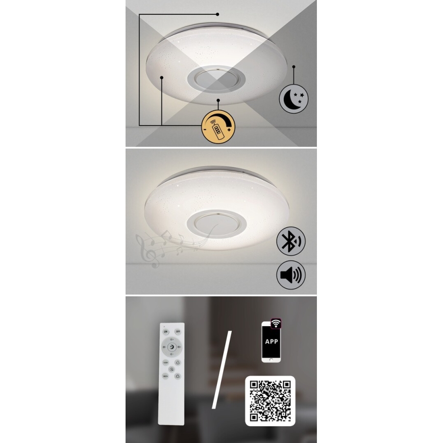 Rabalux - LED RGB Plafón regulable con altavoz LED/24W/230V Wi-Fi Tuya + control remoto