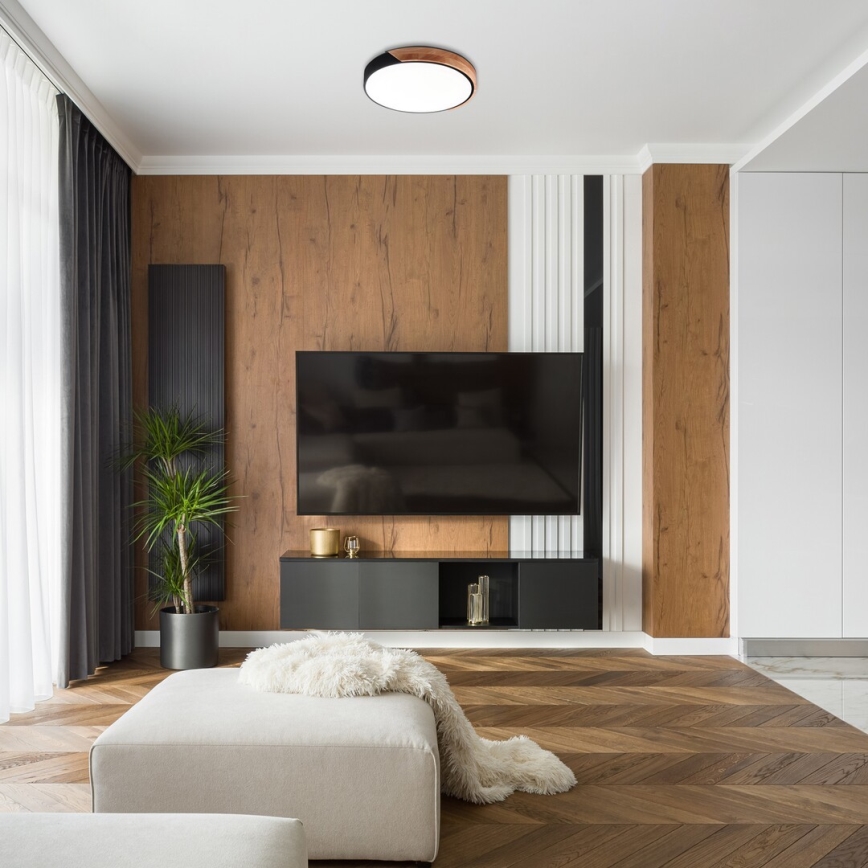 Rabalux - Lámpara de techo LED 24W/230V negro/roble, diámetro 41,5 cm