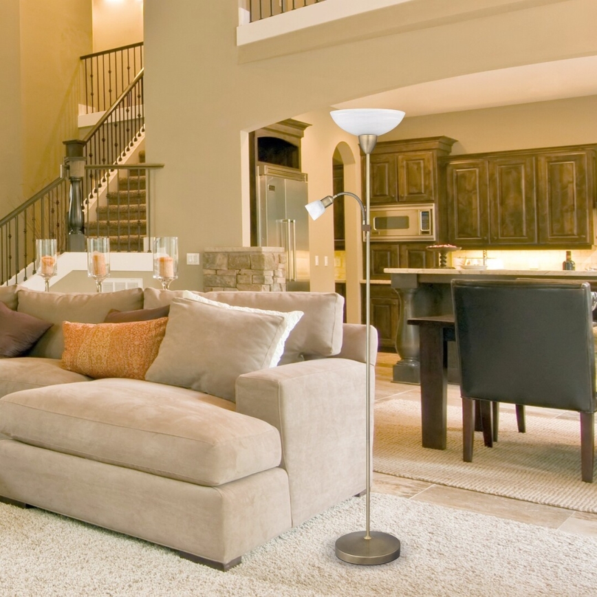 Rabalux - Lámpara de pie PEARL CLASSIC 1xE27/60W+1xE14/40W