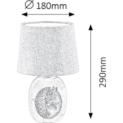 Rabalux - Lámpara de mesa infantil 1xE14/40W/230V marrón