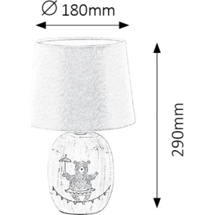 Rabalux - Lámpara de mesa infantil 1xE14/40W/230V gris