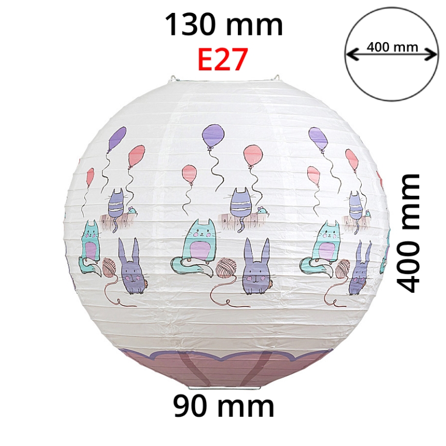 Rabalux 4632 - Pantalla para lámpara de araña infantil CATHY E27 diá. 40 cm