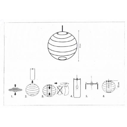 Rabalux 4894 - Pantalla para araña RICE blanco E27 diá. 30 cm