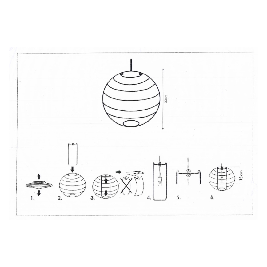 Rabalux 4894 - Pantalla para araña RICE blanco E27 diá. 30 cm