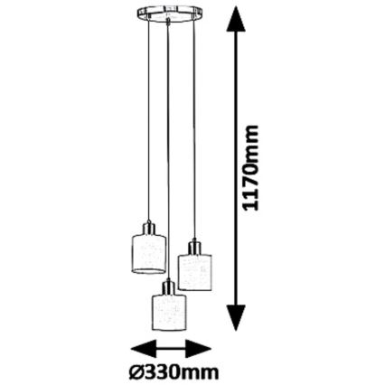 Rabalux 5012 - Lámpara colgante NATINA 3xE14/25W/230V