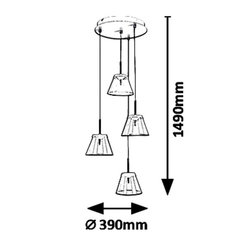 Rabalux - Lámpara LED colgante AVIANA 4xLED/6W/230V