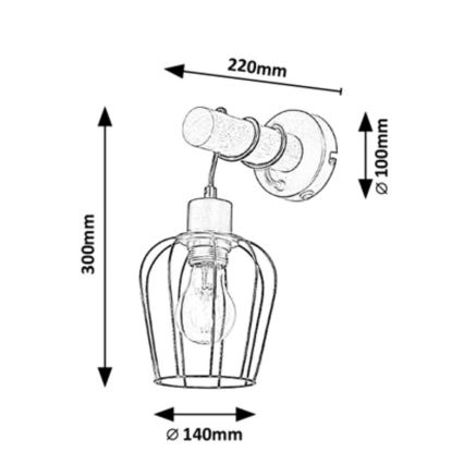 Rabalux - Aplique 1xE27/40W/230V árbol de caucho