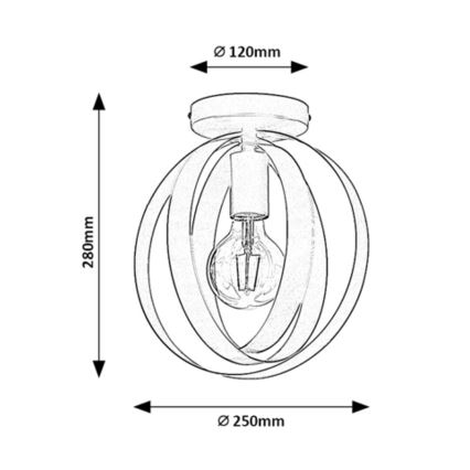 Rabalux - Lámpara de techo 1xE27/40W/230V Ø 25 cm