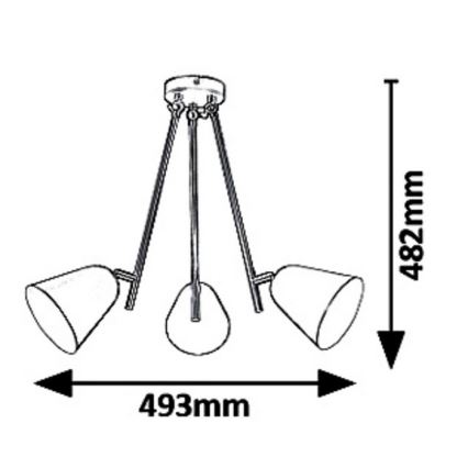 Rabalux 5376 - Lámpara colgante ALDER 3xE14/40W/230V