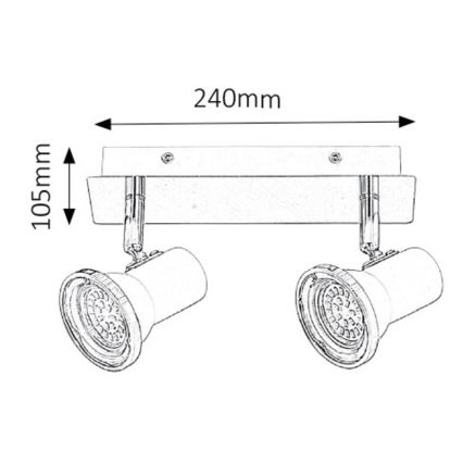 Rabalux - Foco LED para el baño 2xGU10/4,5W/230V IP44
