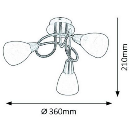 Rabalux - Lámpara de techo 3xE14/40W/230V cromo mate