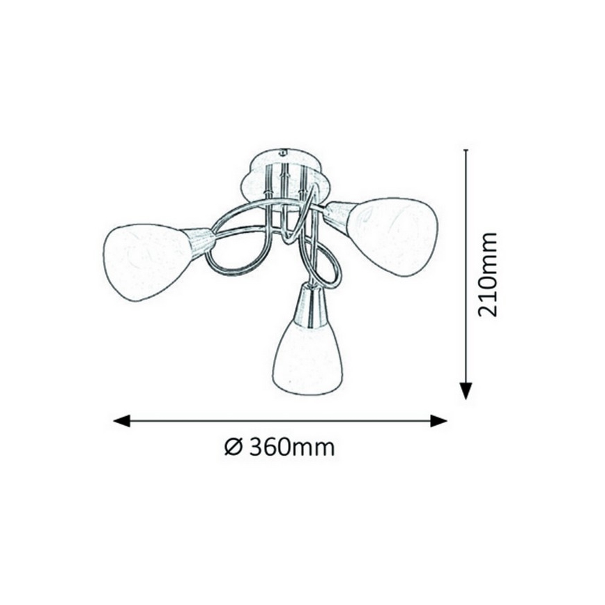 Rabalux - Lámpara de techo 3xE14/40W/230V cromo mate