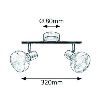 Rabalux 5547 - Foco HOLLY 2xE14/40W/230V dorado