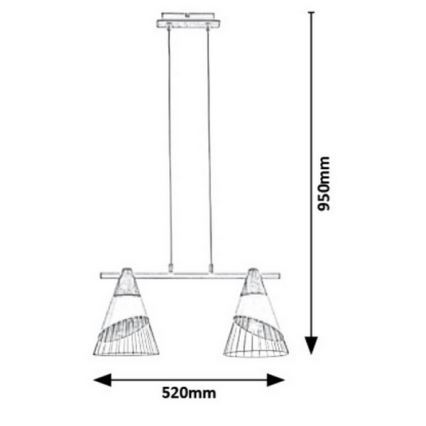 Rabalux - Lámpara suspendida con alambre 2xE27/60W/230V