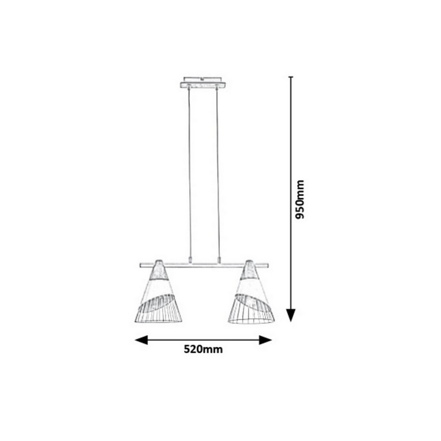 Rabalux - Lámpara suspendida con alambre 2xE27/60W/230V