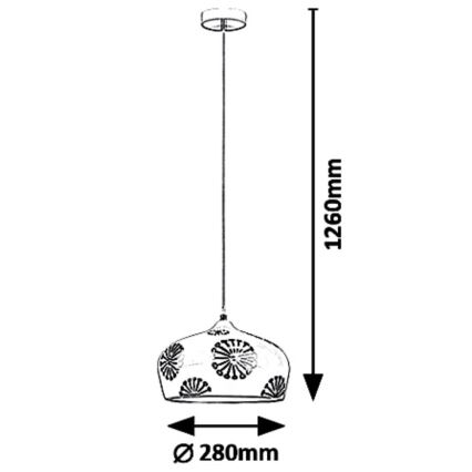 Rabalux - Lámpara colgante con cable GINGER 1xE27/60W/230V