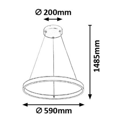 Rabalux - Lámpara colgante LED regulable con cable LED/36W/230V + mando a distancia