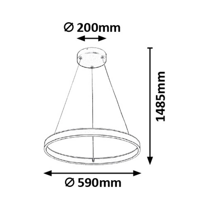 Rabalux - Lámpara colgante LED regulable con cable LED/36W/230V + mando a distancia