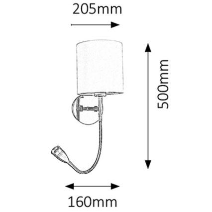 Rabalux - Lámpara de pared LED 1xE27/40W+LED/3W