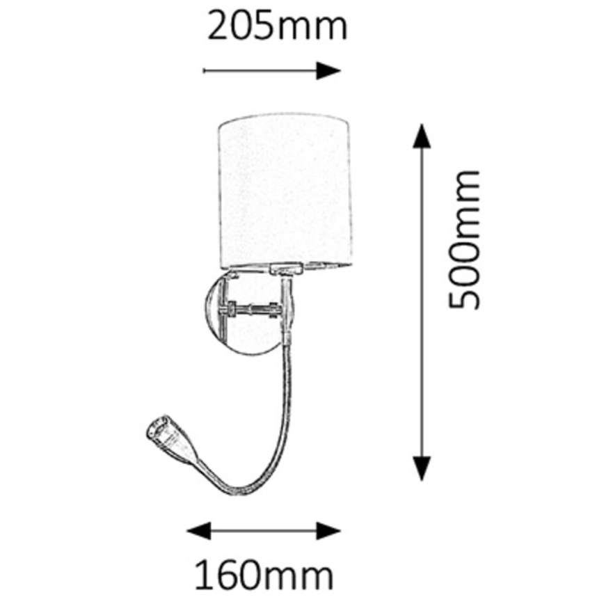 Rabalux - Lámpara de pared LED 1xE27/40W+LED/3W