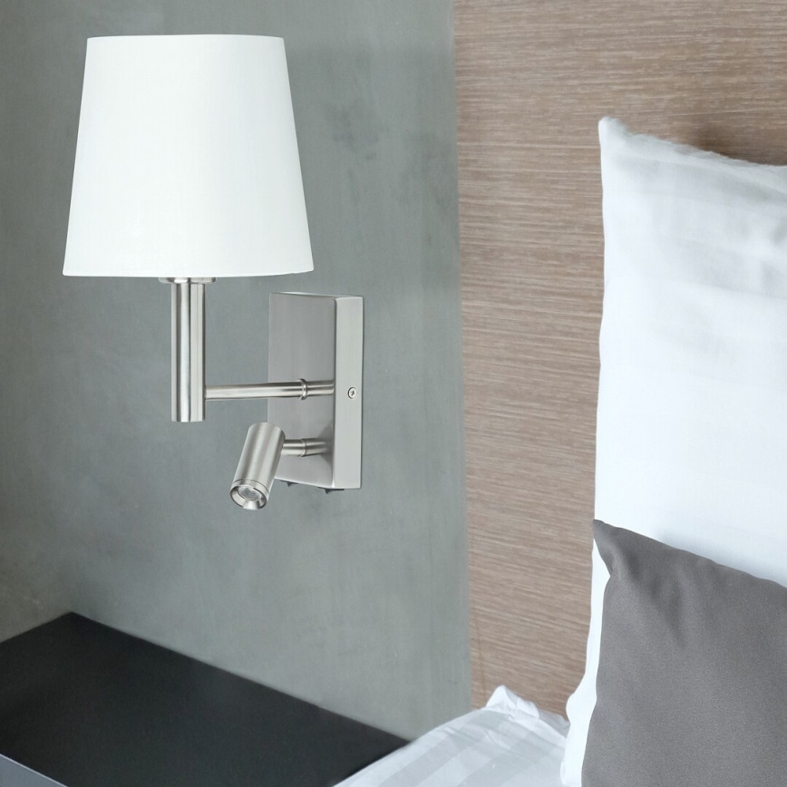 Rabalux - Lámpara de pared LED E27/40W + LED/3W