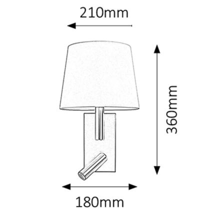 Rabalux - Lámpara de pared LED E27/40W + LED/3W