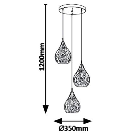 Rabalux 6659 - Lámpara colgante CASSANDRA 3xG9/40W/230V