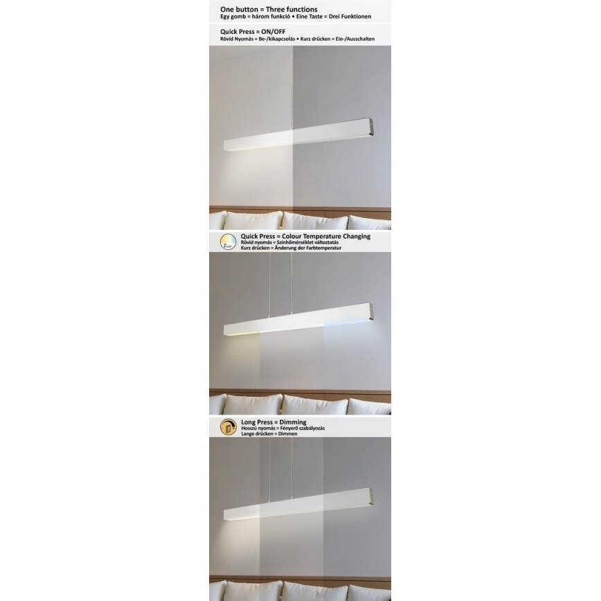 Rabalux - Lámpara colgante LED regulable LED/24W/230V 2700/4000/6500K 120 cm