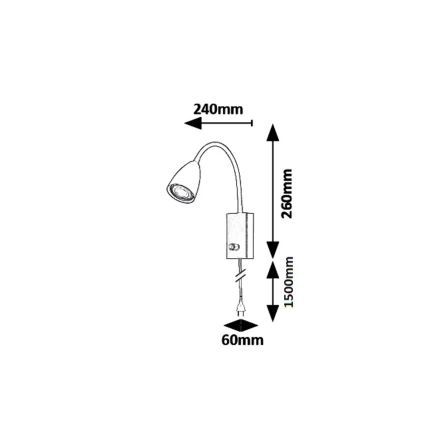 Rabalux 6720 - Foco de pared MIKA 1xGU10/25W/230V