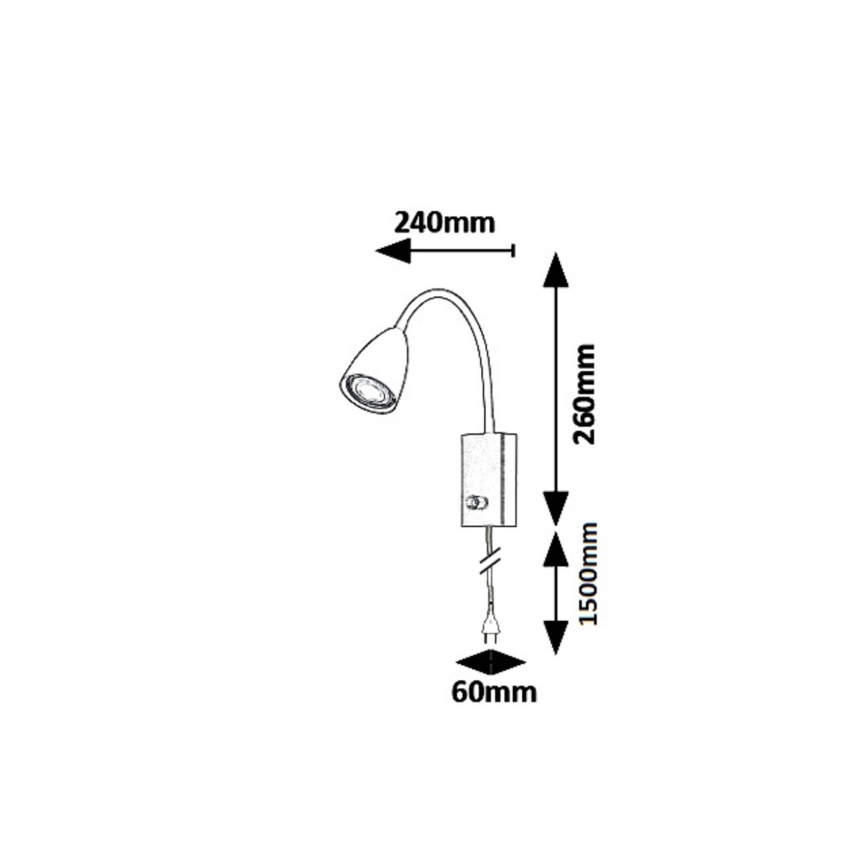 Rabalux 6720 - Foco de pared MIKA 1xGU10/25W/230V