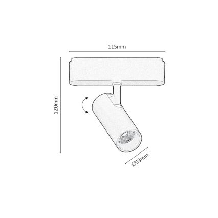 Rabalux - LED Foco para sistema de riel monofásico LED/6W/24V 3000K negro