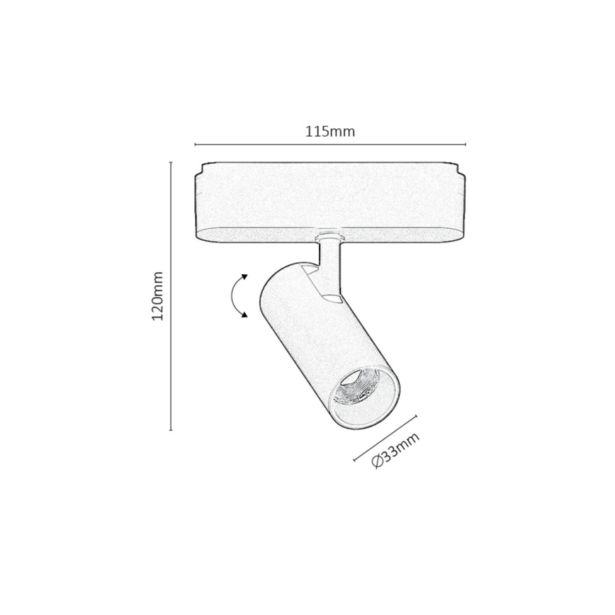 Rabalux - LED Foco para sistema de riel monofásico LED/6W/24V 3000K negro