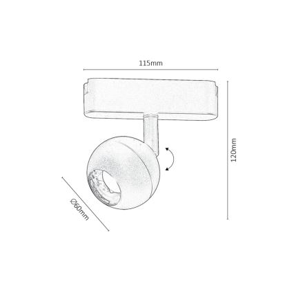 Rabalux - LED Foco para sistema de riel monofásico LED/5W/230V 3000K negro