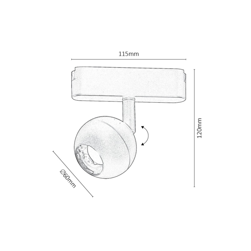 Rabalux - LED Foco para sistema de riel monofásico LED/5W/230V 3000K negro