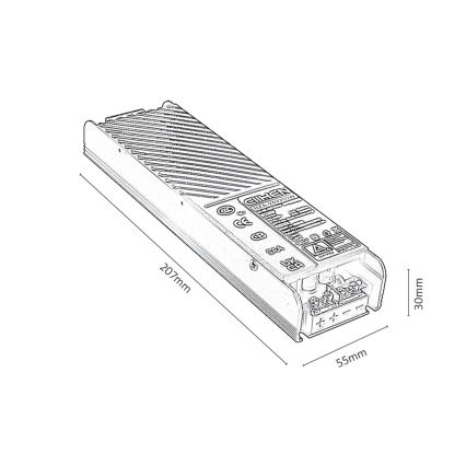 Rabalux - Fuente de alimentación empotrada para luces en sistema de rieles 200W/24V