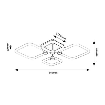Rabalux - Lámpara de techo LED regulable LED/47W/230V 3000/4000/6000K + mando a distancia 46x54 cm