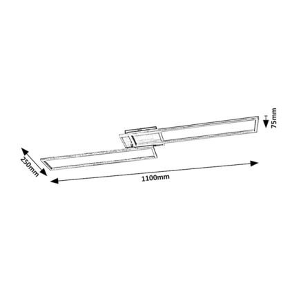 Rabalux - Plafón LED regulable LED/40W/230V 2700-6500K Wi-Fi Tuya cromo mate + control remoto 25x110 cm