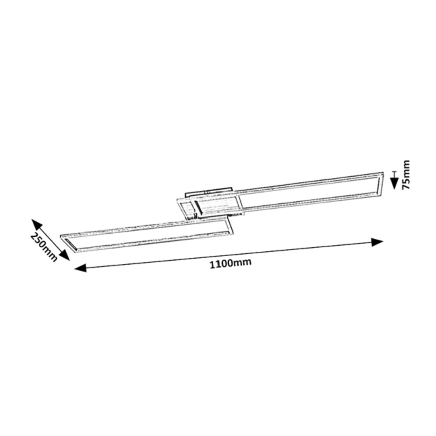 Rabalux - Plafón LED regulable LED/40W/230V 2700-6500K Wi-Fi Tuya cromo mate + control remoto 25x110 cm